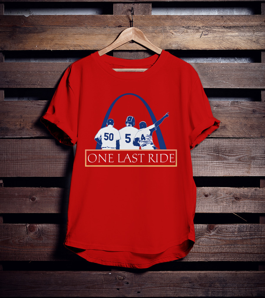 Stl Sports Central Store One Last Ride Baseball Tribute With Arch T-Shirt