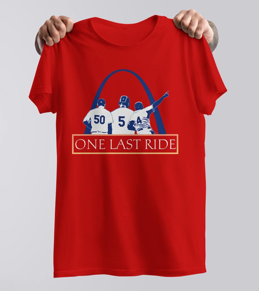 Stl Sports Central Store One Last Ride Baseball Tribute With Arch T-Shirt