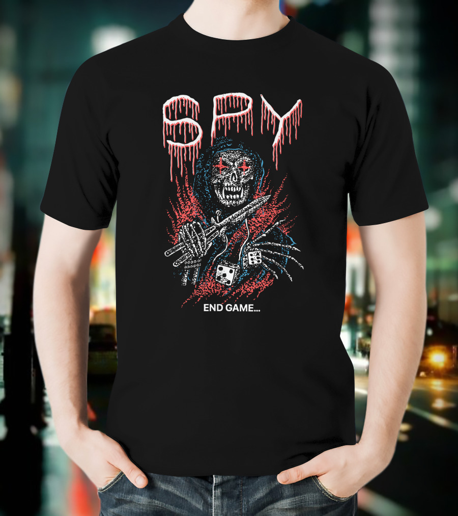 Spy End Game Skull With Dice And Blades T-Shirt