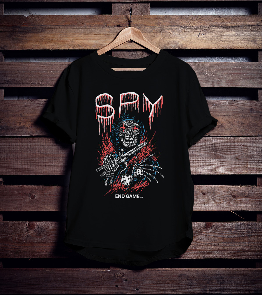 Spy End Game Skull With Dice And Blades T-Shirt