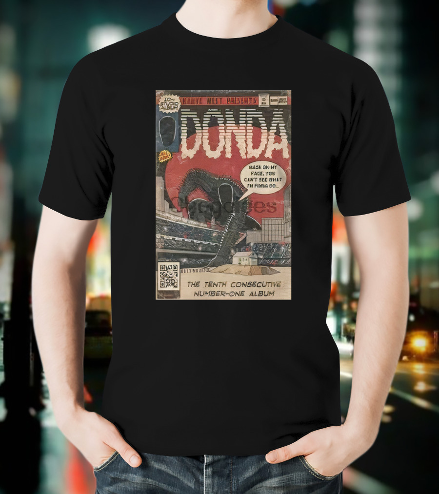 Kanye West Presents Donda Comic Book Tenth Consecutive Number-One Album Mask On My Face T-Shirt