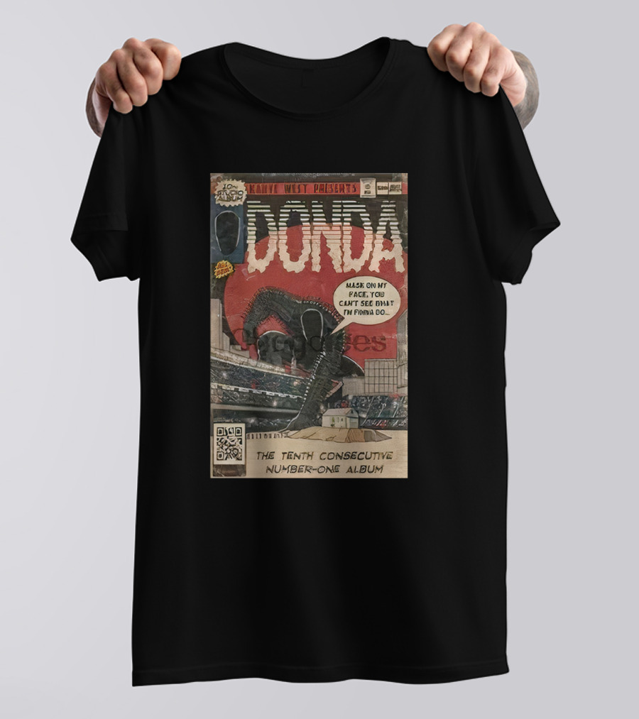 Kanye West Presents Donda Comic Book Tenth Consecutive Number-One Album Mask On My Face T-Shirt