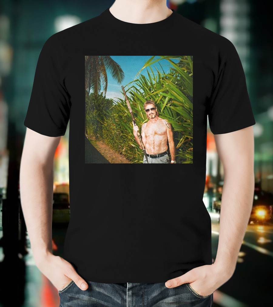 We Are Change Store Great Mac Luke Rudkowski Shirtless Jungle Man With Rifle T-Shirt