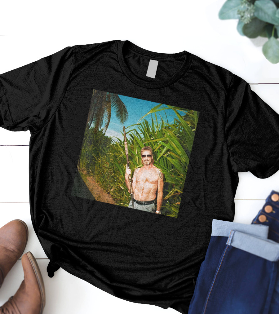 We Are Change Store Great Mac Luke Rudkowski Shirtless Jungle Man With Rifle T-Shirt