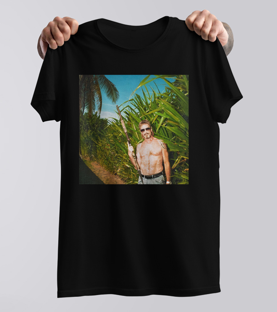 We Are Change Store Great Mac Luke Rudkowski Shirtless Jungle Man With Rifle T-Shirt