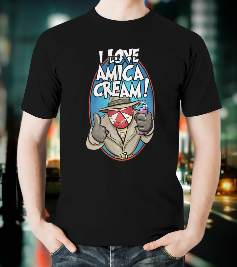 I Love Amica Cream That Umbrella Guy Thumbs Up With Drink T-Shirt