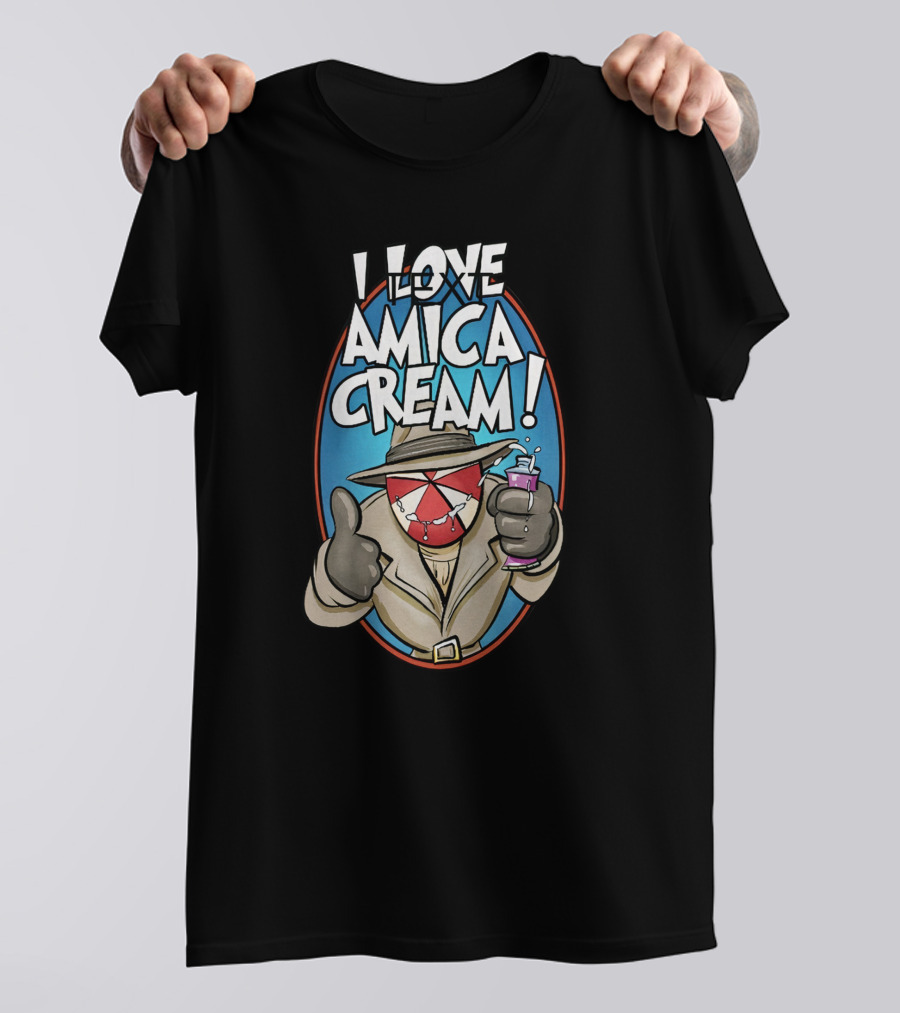 I Love Amica Cream That Umbrella Guy Thumbs Up With Drink T-Shirt