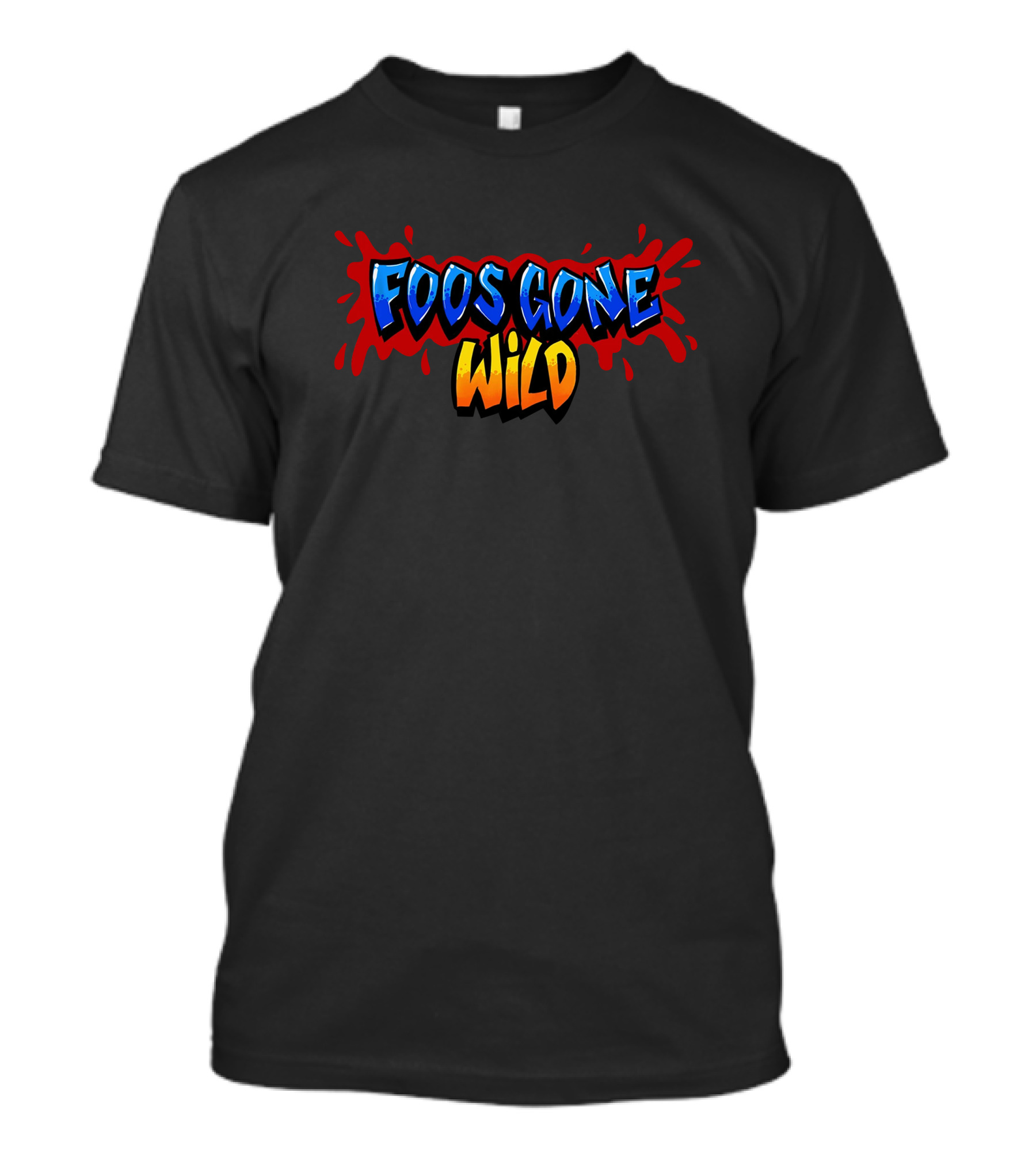 The Hyv Shop Foos Gone Wild Blue And Orange Text Splash T-Shirt