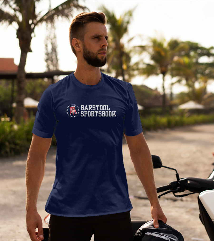 Sportsbook Stool Logo Navy Blue T-Shirt