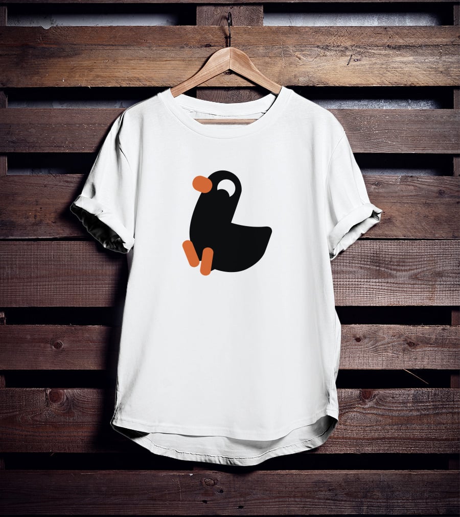 Kurzgesagt Merch Duck Iconic Black And Orange T-Shirt