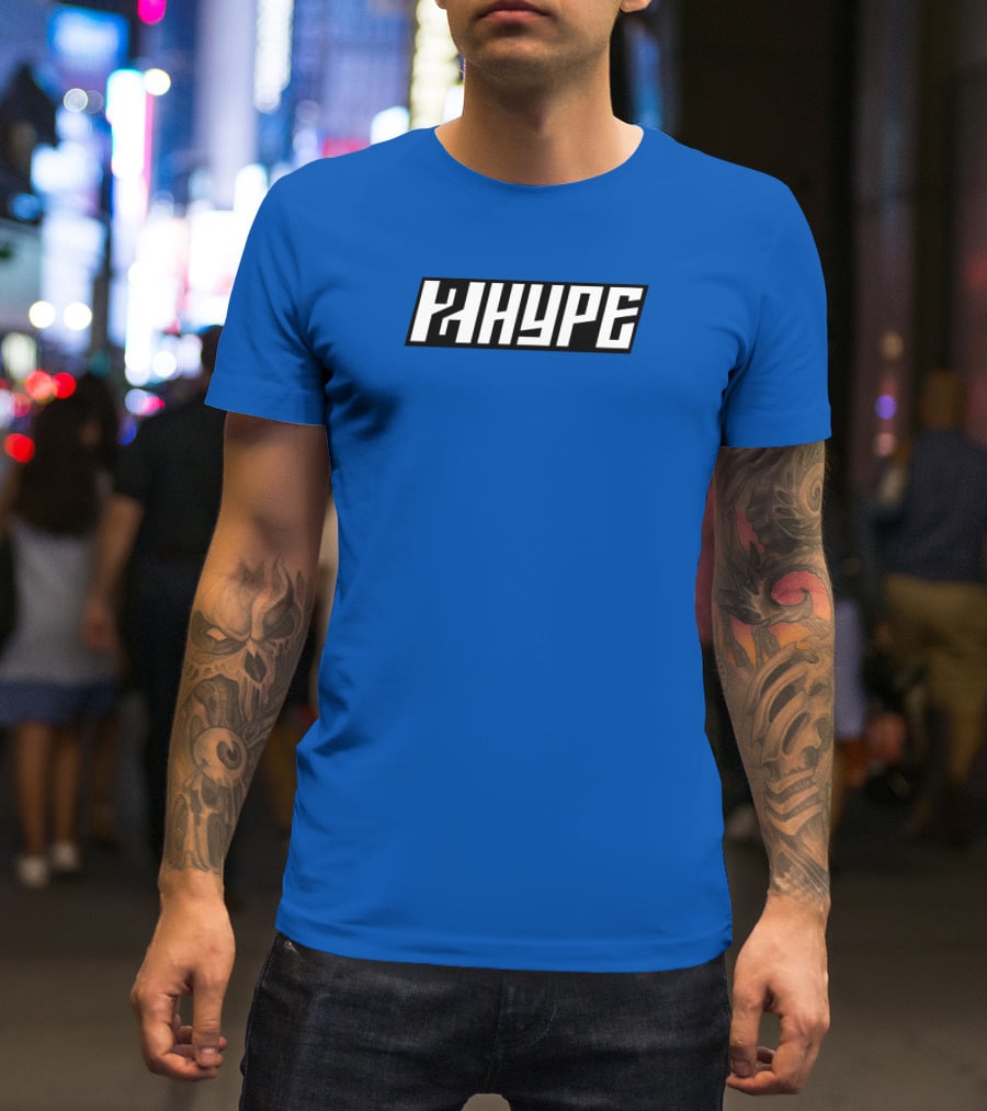 2Hype Logo 2Hype Merch Blue Background T-Shirt