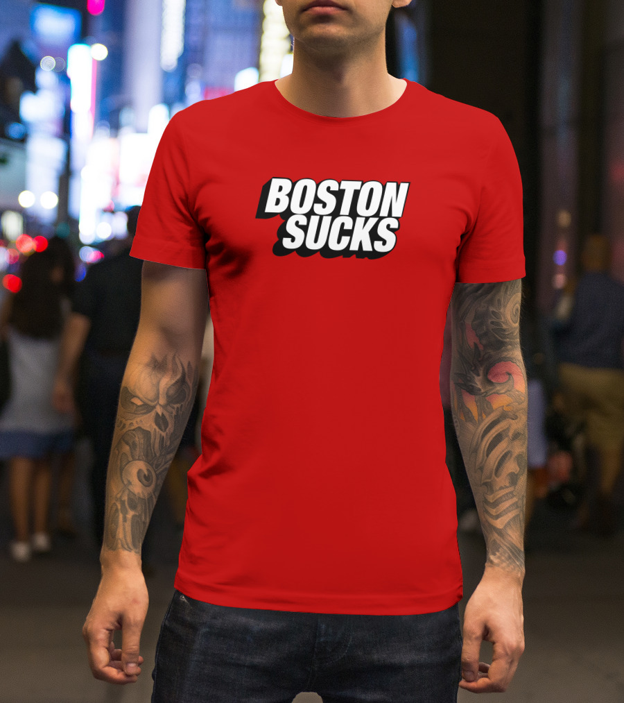 New York Post Sports Boston Sucks Red T-Shirt
