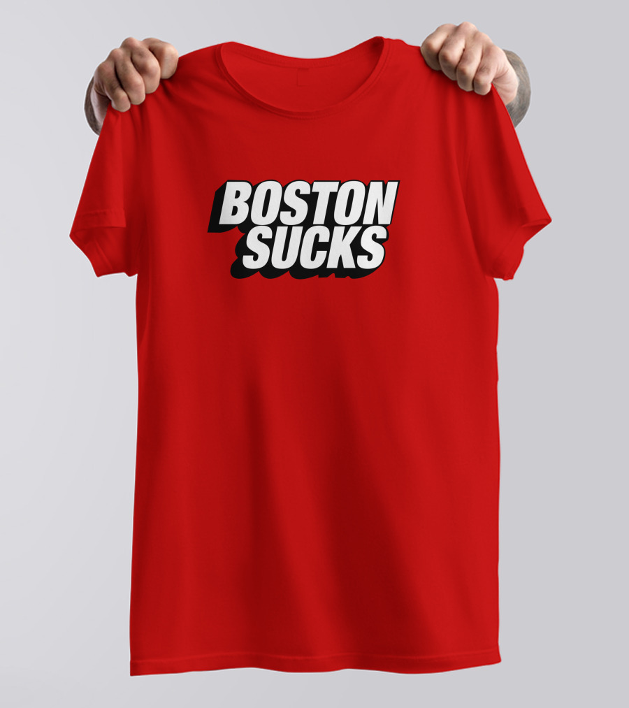 New York Post Sports Boston Sucks Red T-Shirt