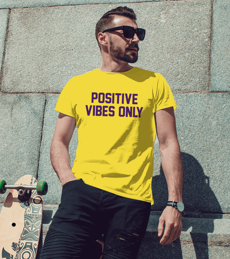 Positive Vibes Only Los Angeles Lakers Colors T-Shirt
