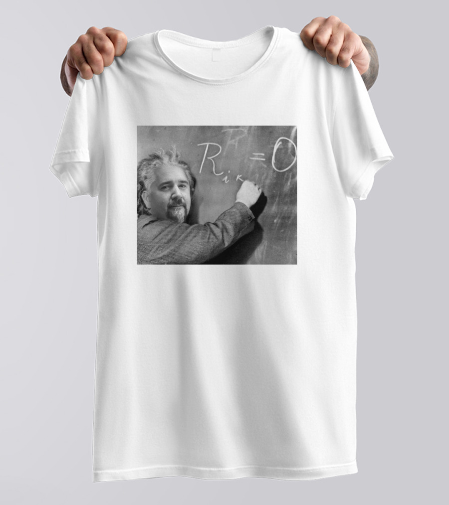 Guy Fieri Merch Guy-Nstein R Equals Zero Equation Chalkboard Image T-Shirt