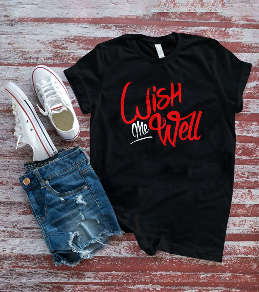 Yfn Lucci Wish Me Well Red And White Bold Script T-Shirt