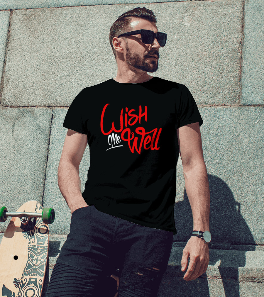 Yfn Lucci Wish Me Well Red And White Bold Script T-Shirt