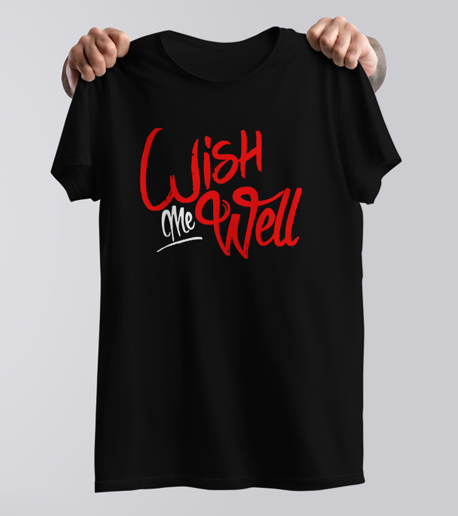 Yfn Lucci Wish Me Well Red And White Bold Script T-Shirt