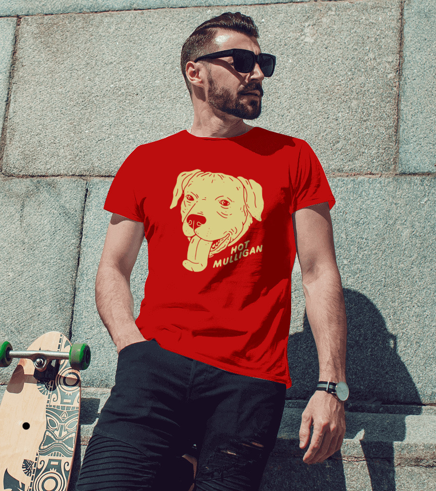 Hot Mulligan Panting Dog Red T-Shirt