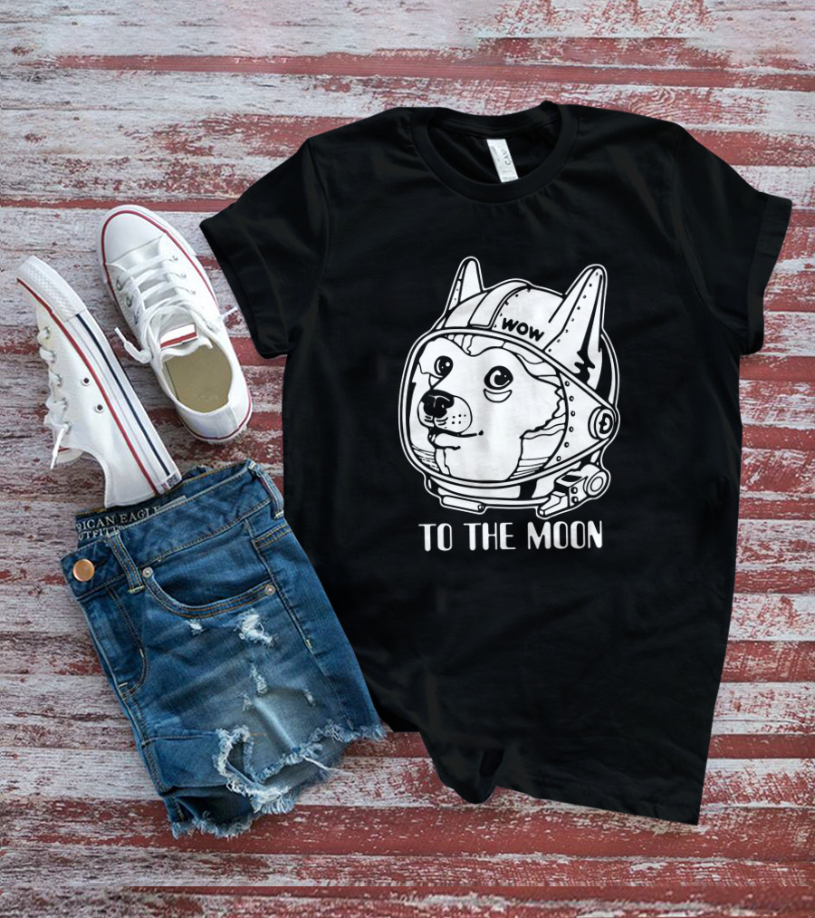 Wow Doge To The Moon Shiba Astrodoge T-Shirt