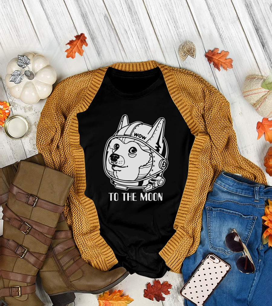 Wow Doge To The Moon Shiba Astrodoge T-Shirt