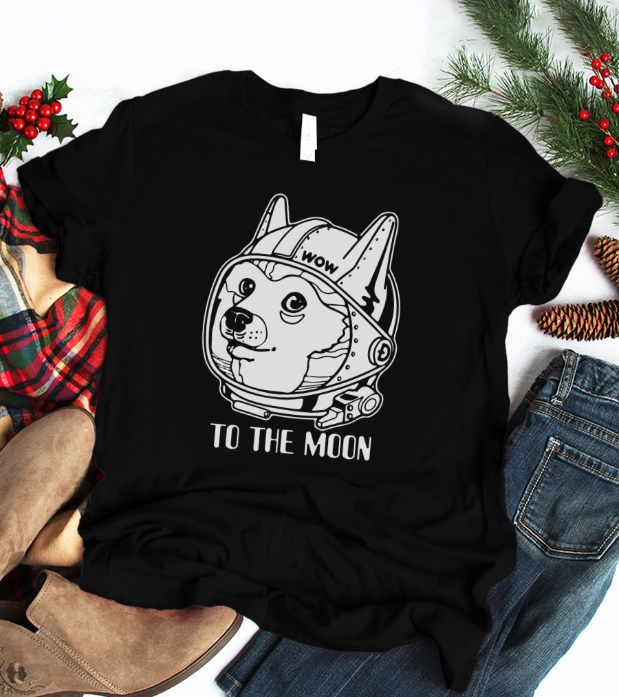 Wow Doge To The Moon Shiba Astrodoge T-Shirt