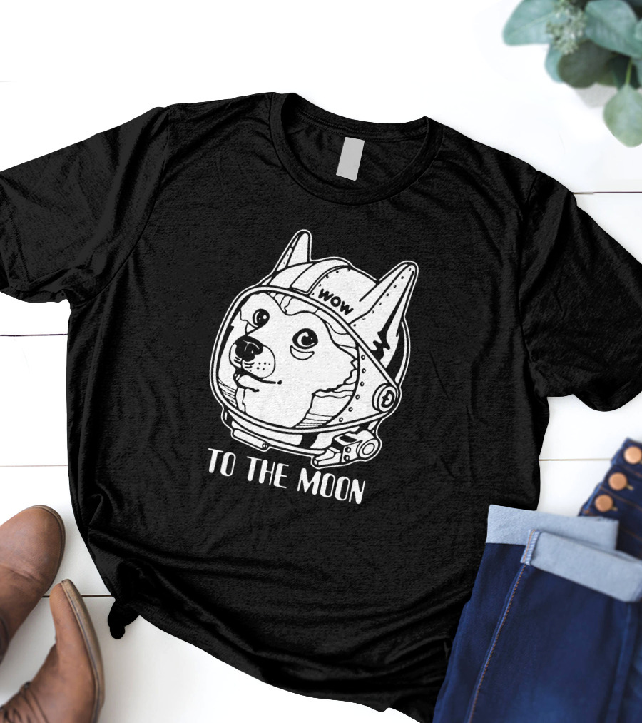 Wow Doge To The Moon Shiba Astrodoge T-Shirt