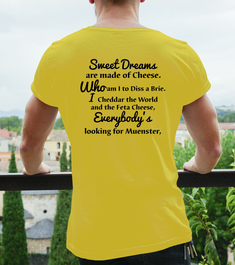 Sweet Dreams Are Made Of Cheese Who Am I To Diss A Brie I Cheddar The World And The Feta Cheese Everybody's Looking For Muenster T-Shirt