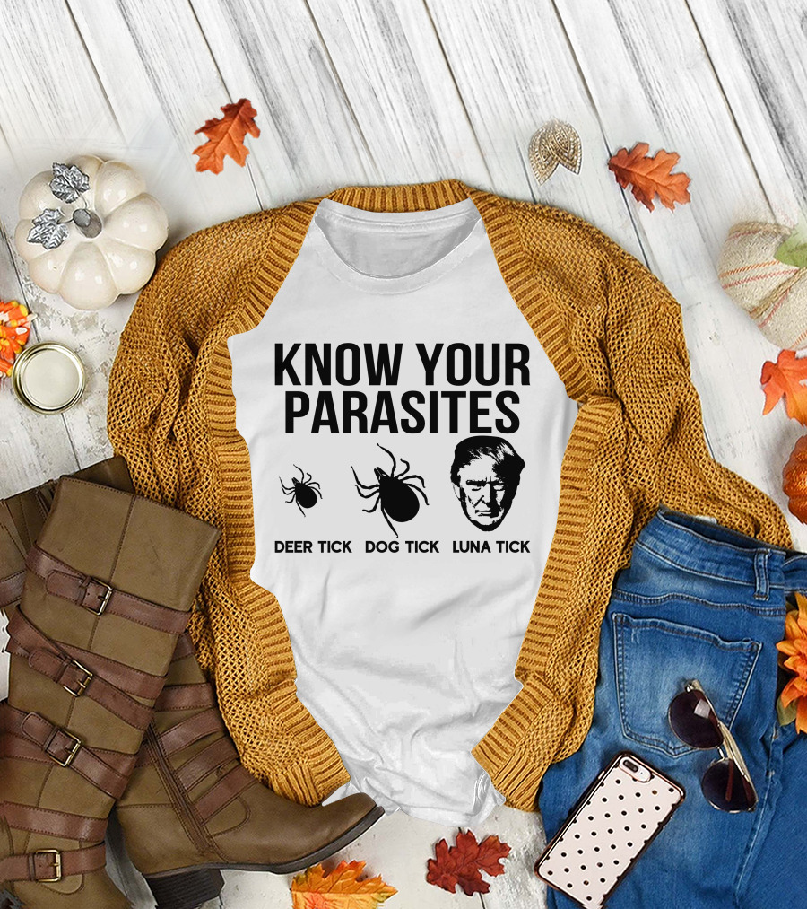 Vanessa Gorman Palmer Report Know Your Parasites Deer Tick Dog Tick Luna Tick Political Satire T-Shirt