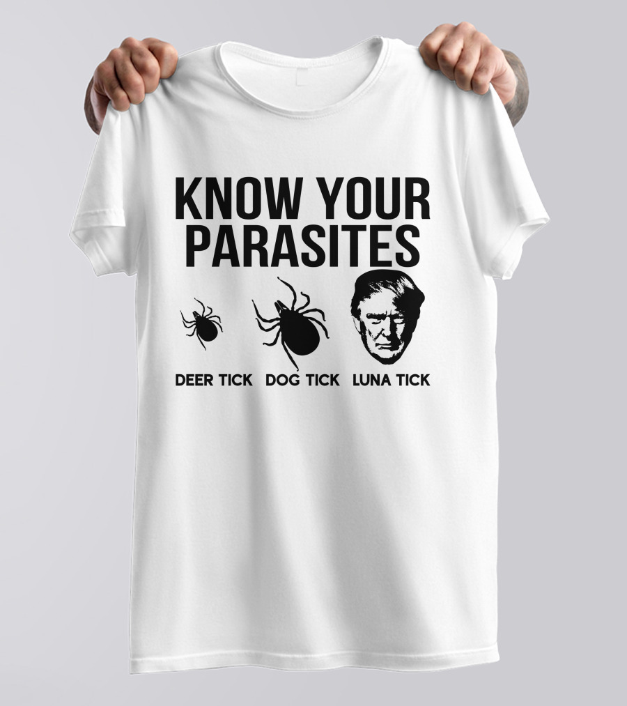 Vanessa Gorman Palmer Report Know Your Parasites Deer Tick Dog Tick Luna Tick Political Satire T-Shirt