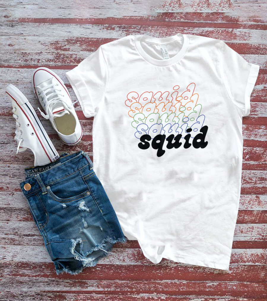 Squidbanduk Raissa Pardini Multicolor Squid Text T-Shirt