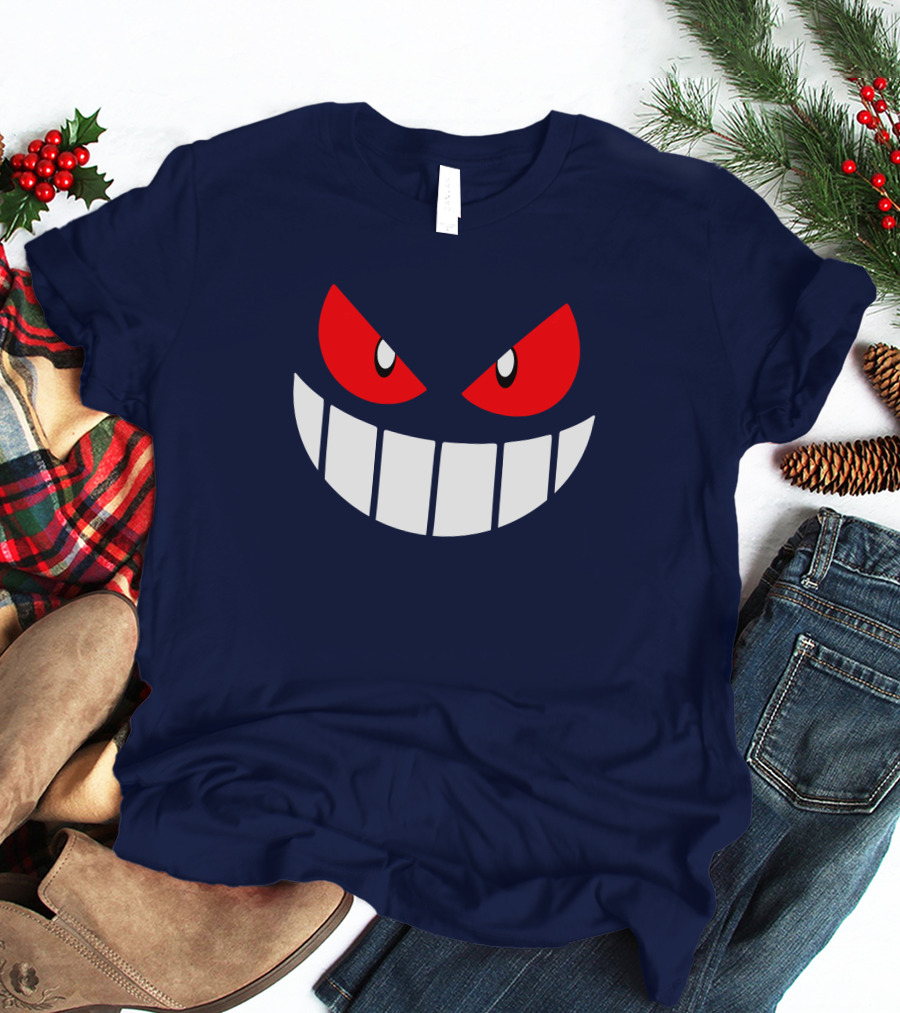 Gengar Pokemon Eyes Grinning Face Red Eyes White Teeth T-Shirt