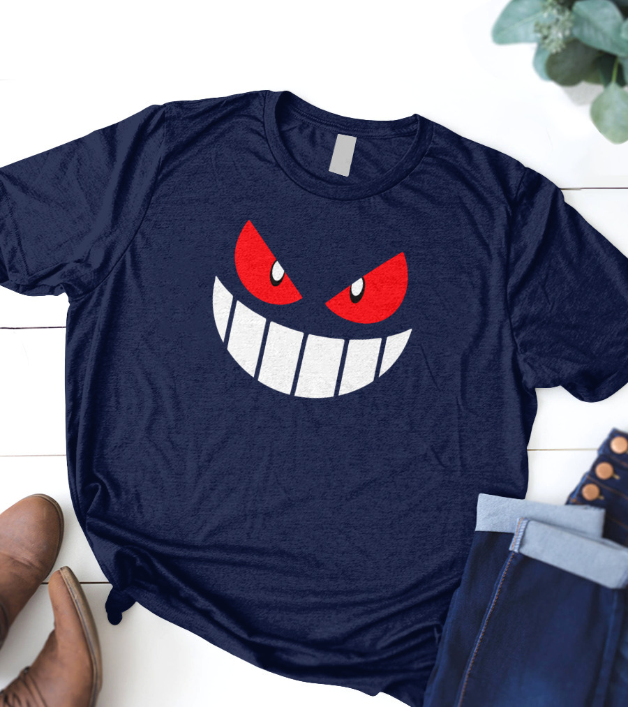 Gengar Pokemon Eyes Grinning Face Red Eyes White Teeth T-Shirt