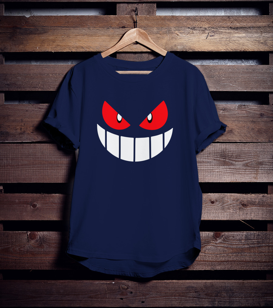 Gengar Pokemon Eyes Grinning Face Red Eyes White Teeth T-Shirt
