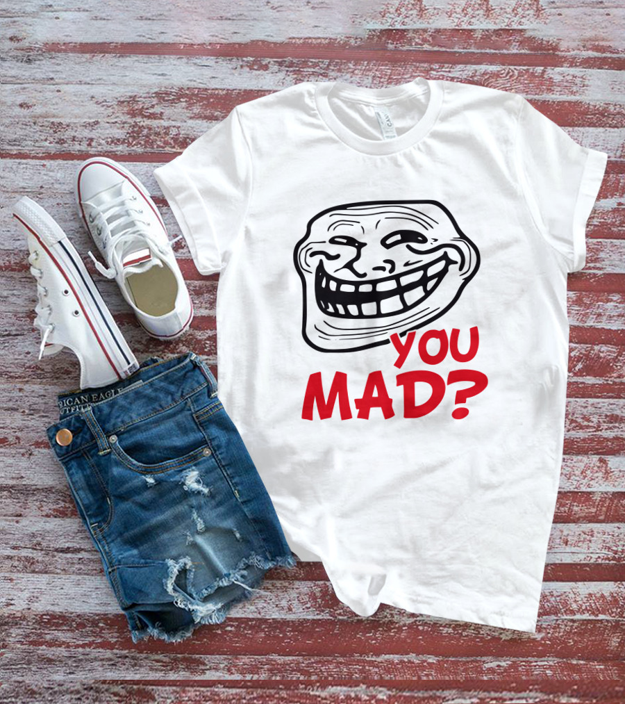 Zahee Troll Face You Mad? Iconic Meme Expression T-Shirt