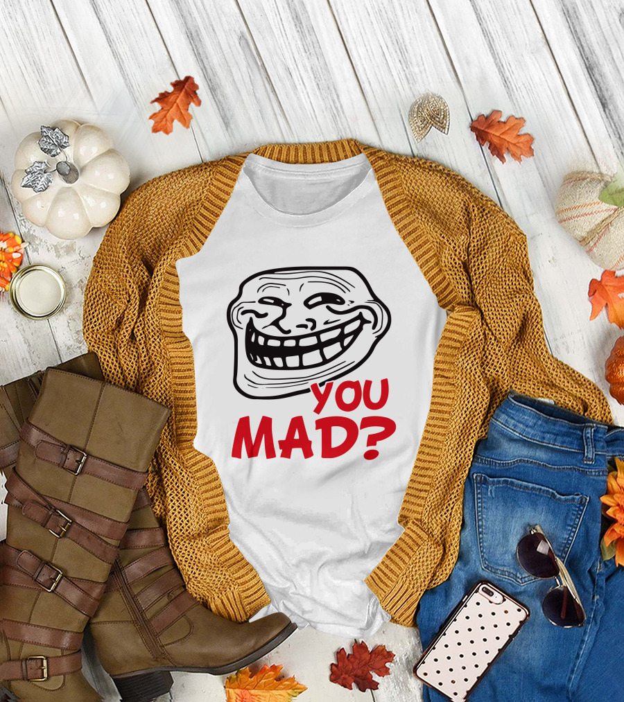 Zahee Troll Face You Mad? Iconic Meme Expression T-Shirt