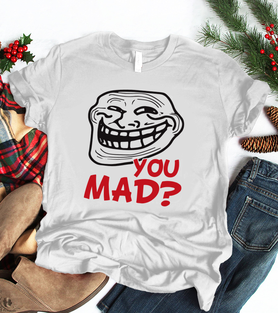 Zahee Troll Face You Mad? Iconic Meme Expression T-Shirt