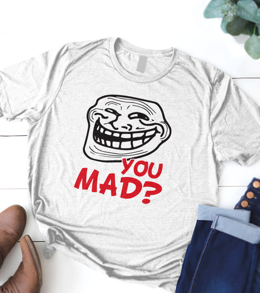 Zahee Troll Face You Mad? Iconic Meme Expression T-Shirt
