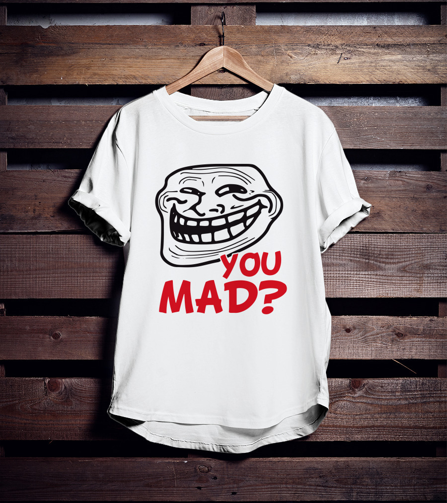 Zahee Troll Face You Mad? Iconic Meme Expression T-Shirt