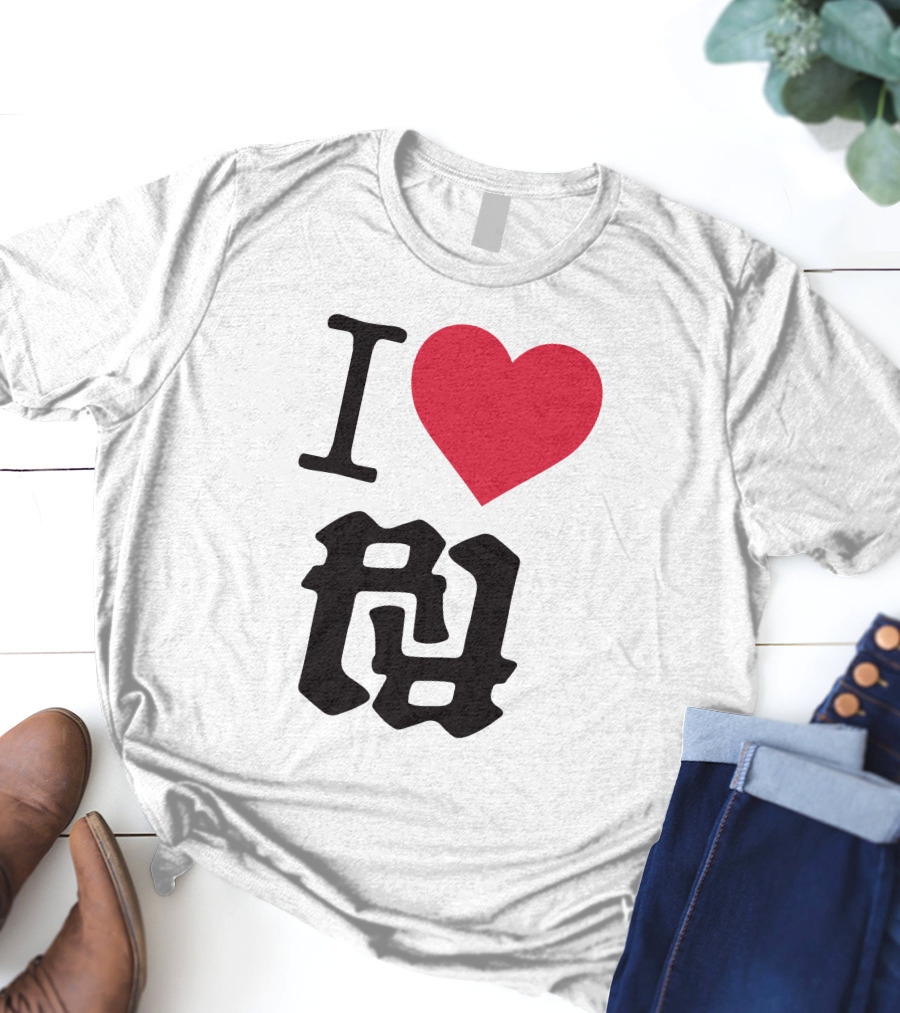Kankan I Love RR Kanji Heart T-Shirt