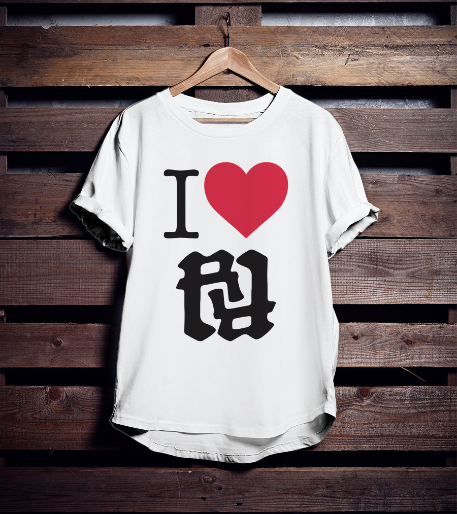 Kankan I Love RR Kanji Heart T-Shirt