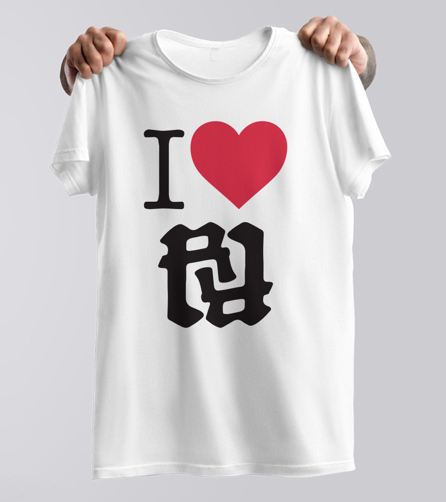 Kankan I Love RR Kanji Heart T-Shirt