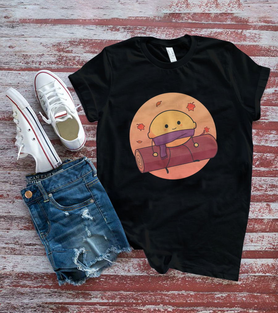 Drops By Ponk Merch Lemon Fall Leaves Cozy Autumn Logs T-Shirt