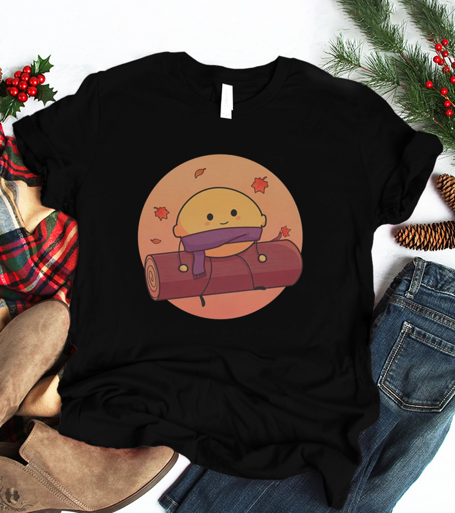 Drops By Ponk Merch Lemon Fall Leaves Cozy Autumn Logs T-Shirt