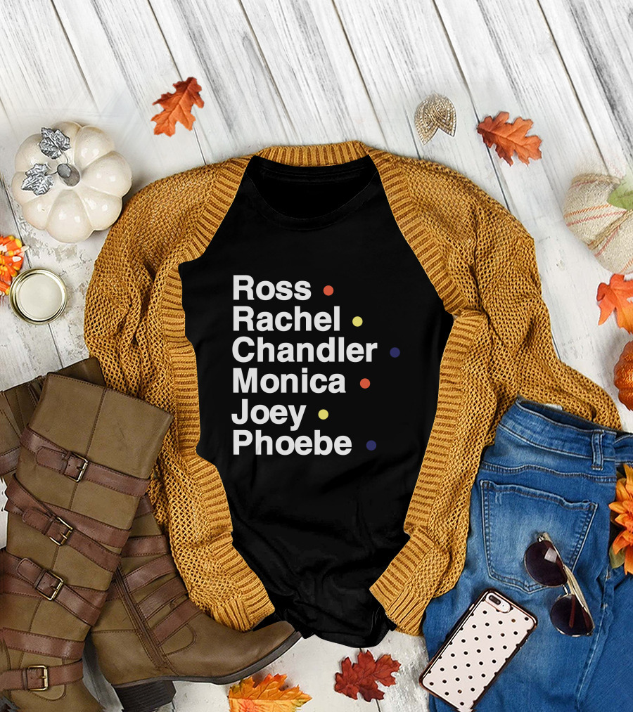 Ross Rachel Chandler Monica Joey Phoebe BR Football F.R.I.E.N.D.S T-Shirt