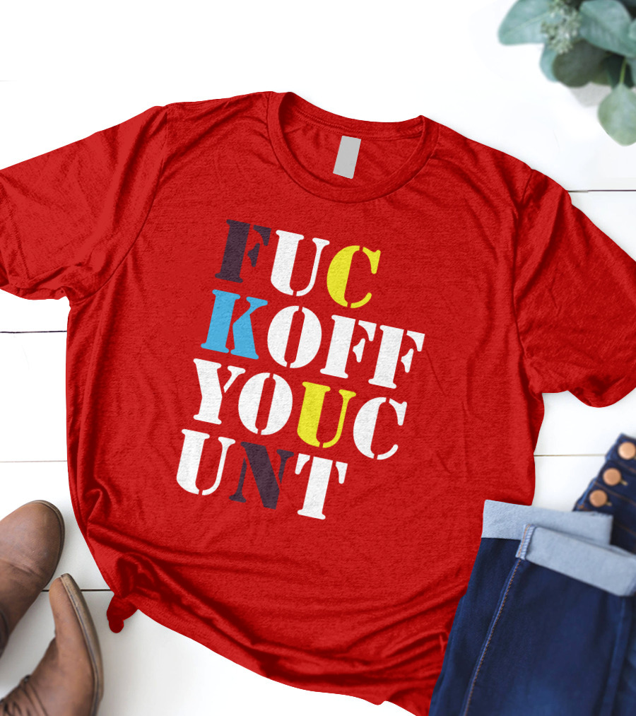 Dave Surman FUC KOFF YOUC UNT Text T-Shirt