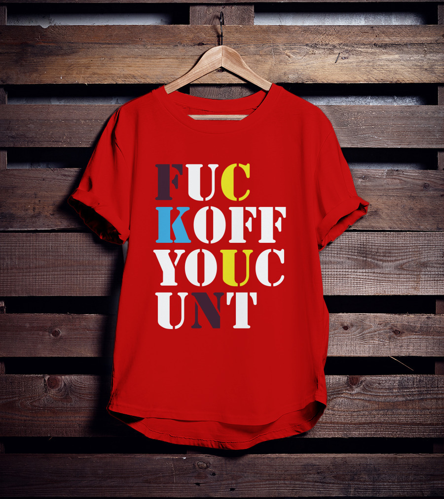 Dave Surman FUC KOFF YOUC UNT Text T-Shirt