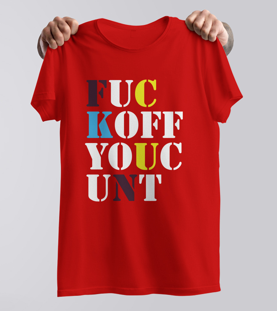 Dave Surman FUC KOFF YOUC UNT Text T-Shirt
