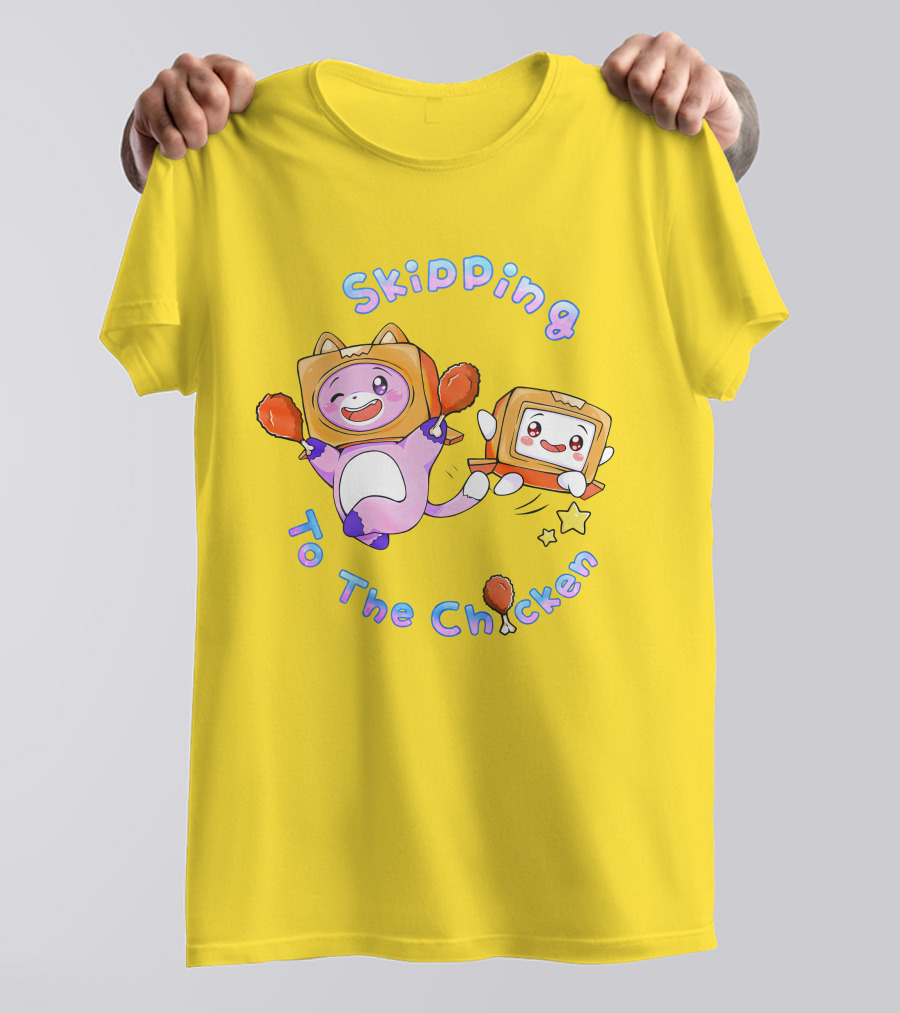 LankyBox Merch Skipping To The Chicken With Boxy And Foxy Characters T-Shirt