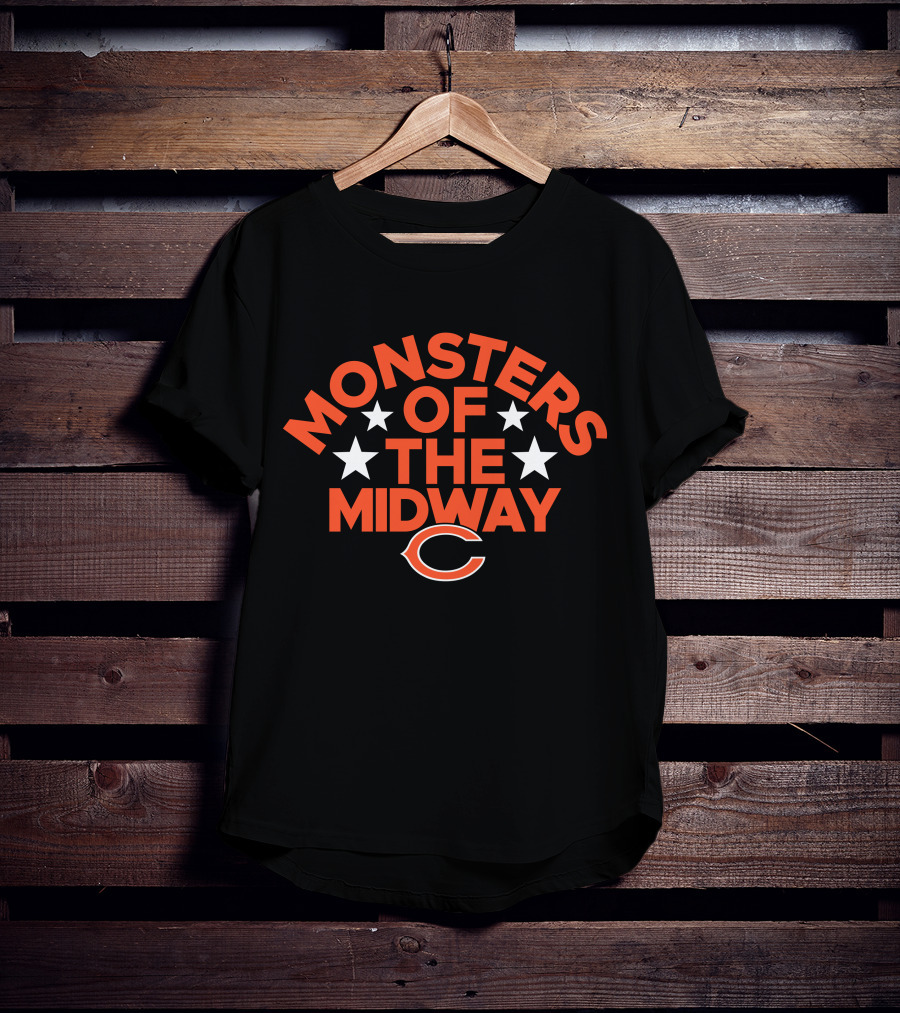 Theundrftd Chicago Bears Monsters Of The Midway Five Stars T-Shirt
